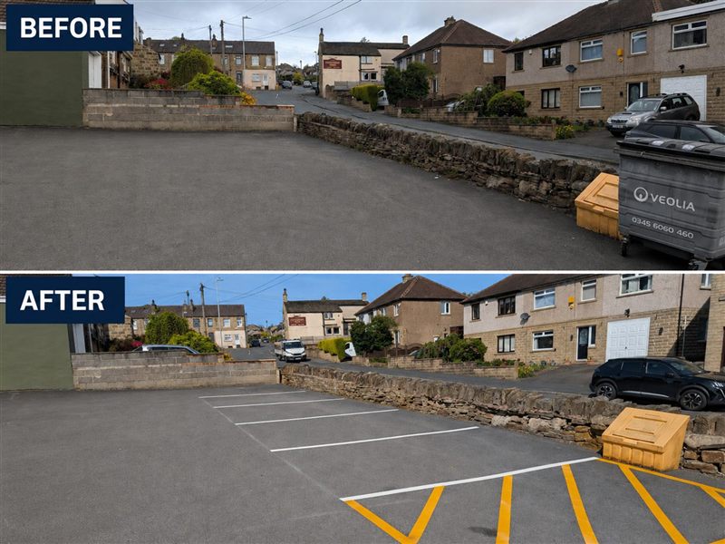Car park before and after