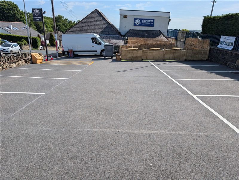 Cowcliffe Sports Club car park line marking