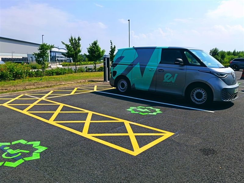 EV charging bay thermoplastic symbols